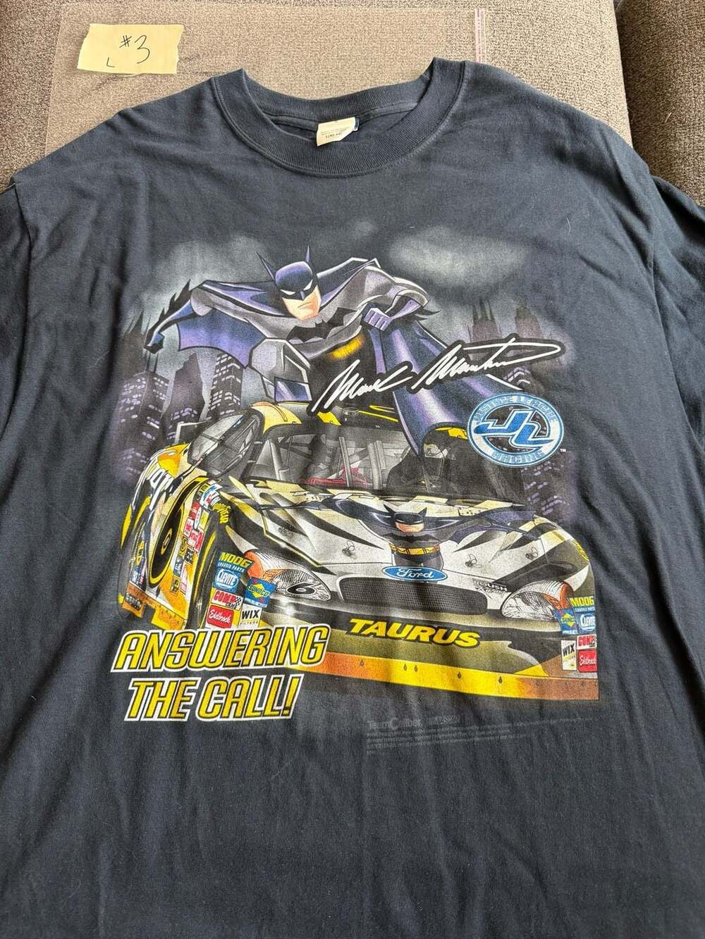 Vintage 2000s Justice League Racing Mark Martin Batman NASCAR T-Shirt